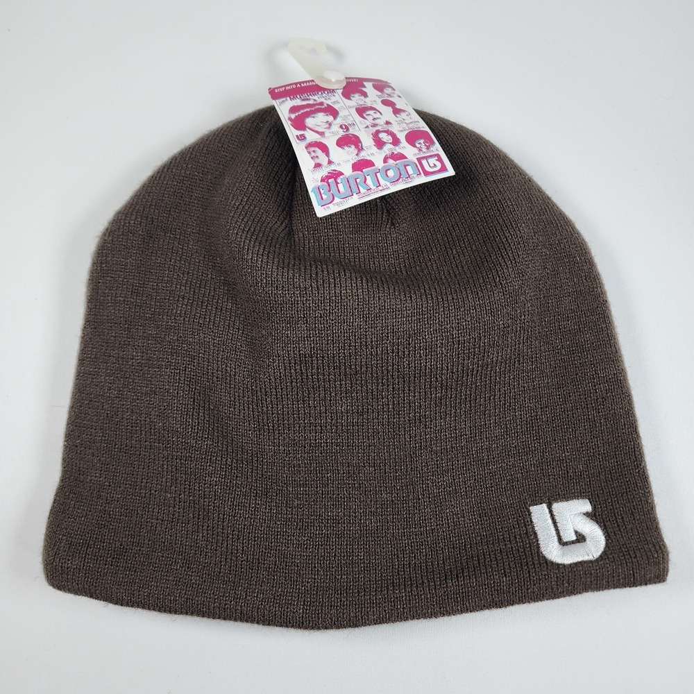 Burton Tech Beanie Hat Mens One Size Brown Mocha Lined Knit Snowboard Winter